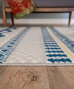 WRG All Area Rugs And Runners Contemporary Bohemian Blue Gray Ivory Area Rug 9 WRG All Area Rugs And Runners Contemporary Bohemian Blue Gray Ivory Area Rug