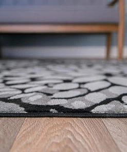 WRG All Area Rugs And Runners Floral Grey Black Area Rugs