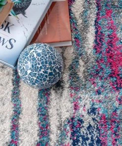 FAS All Area Rugs And Runners Waterfall Vintage Abstract Pink Blue Grey Soft Area Rug