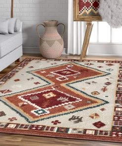 Well Woven Moroccan Medallion Area Rug Red All Area Rugs And Runners