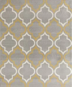 WRG Trellis Gray/Grey Yellow Area Rug