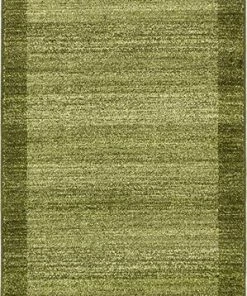 FAS Contemporary Bordered Soft Light Green Area Rug