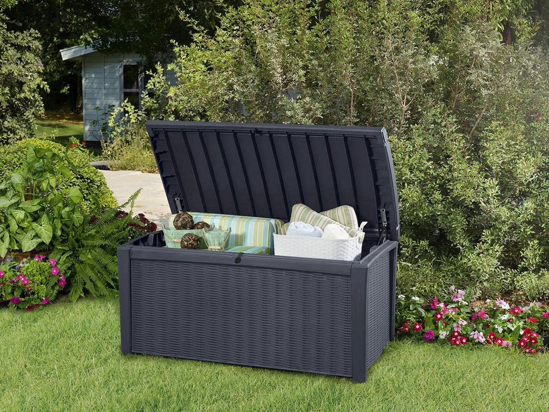 COL Home Décor All Weather Outdoor Patio Garden Storage Bench Deck Box - 110 Gallon 4 COL Home Décor All Weather Outdoor Patio Garden Storage Bench Deck Box - 110 Gallon