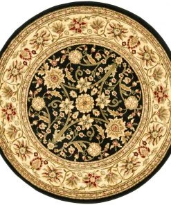 Safavieh All Area Rugs And Runners Lyndhurst Collection Traditional Oriental Non-Shedding Stain Resistant Living Room Bedroom Soft Area Rug Black / Ivory