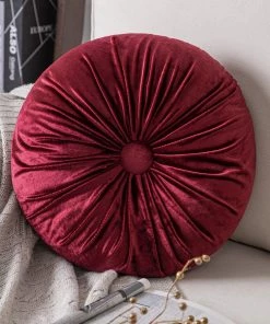 Modern Rugs And Decor Bedding Round Throw Pillow Handcrafted Pumpkin Velvet Floor Pillow Couch Bed And Chair