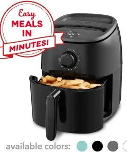 Dash Kitchen 2.6 Qt Air Fryer 1000 Watts, Oven Cooker W/ Temperature Control, Recipe Guide