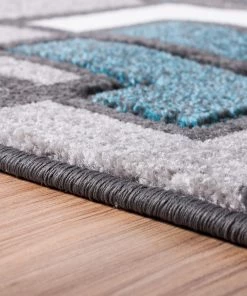 WW Modern Geometric Blue Gray Comfy Hand Carved Area Rugs 9 WW Modern Geometric Blue Gray Comfy Hand Carved Area Rugs