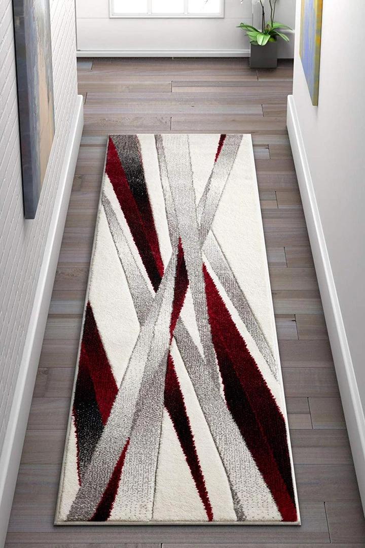 WW Modern Geometric Red White Comfy Hand Carved Area Rugs All Area Rugs And Runners 9 WW Modern Geometric Red White Comfy Hand Carved Area Rugs All Area Rugs And Runners