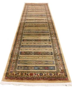 WW Tribal Pattern Tan Navy Blue Soft Area Rug