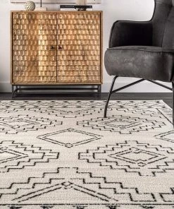 Modern Rugs And Decor Creek Tribal Moroccan Area Rug, Grey All Area Rugs And Runners