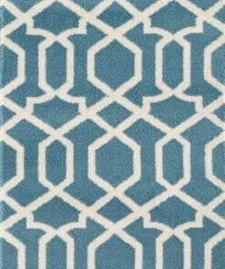 Free Std. Shipping 4-6 Days Blue White Trellis Area Rug All Area Rugs And Runners