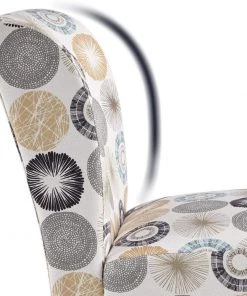 YAHEETECH Modern Accent Chair Slipper Chair Casual Upholstered Single Sofa Fabric Cloth Armless Chair For Living Room Bedroom Vanity Desk Beige Modern/ Geometric Rugs