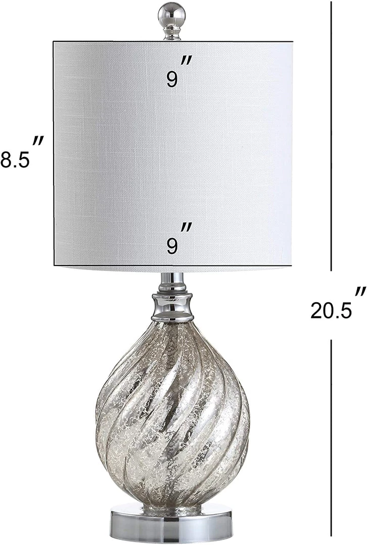 JONATHAN Lawrence 20.5" Glass/Metal LED Table Lamp Mercury Silver 6 JONATHAN Lawrence 20.5" Glass/Metal LED Table Lamp Mercury Silver