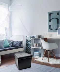 COL Contemporary Faux Leather Storage Bench Ottoman Home Décor 41 COL Contemporary Faux Leather Storage Bench Ottoman Home Décor