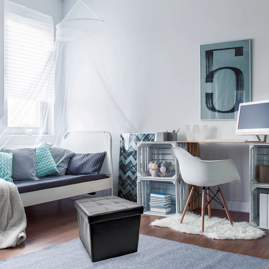 COL Contemporary Faux Leather Storage Bench Ottoman Home Décor 9 COL Contemporary Faux Leather Storage Bench Ottoman Home Décor