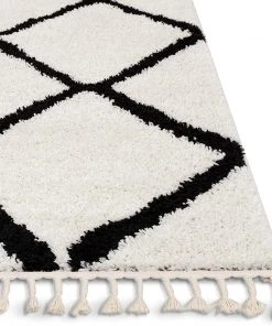 Celosia Ww Celina Black Moroccan Shag Diamond Trellis Pattern Area Rug All Area Rugs And Runners