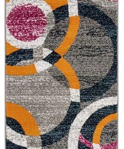 WRG Orange Fuchsia Multi-Color Soft Circles Area Rug All Area Rugs And Runners