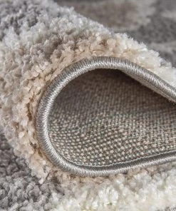 WRG Trellis Gray/Grey Cream Shag Area Rug