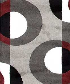 WRG All Area Rugs And Runners Circle Gray/Grey Burgundy Area Rug 17 WRG All Area Rugs And Runners Circle Gray/Grey Burgundy Area Rug