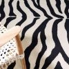 Unique Loom Wildlife Collection Zebra Animal Print Cream Area Rug