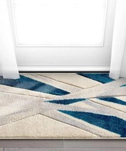 WW Modern Geometric Blue Ivory Comfy Hand Carved Area Rugs 16 WW Modern Geometric Blue Ivory Comfy Hand Carved Area Rugs