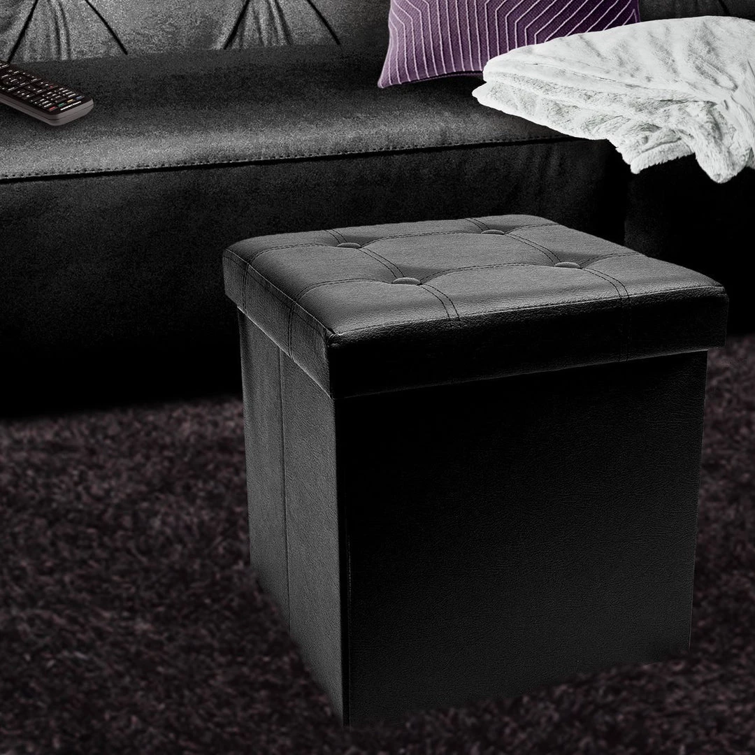 COL Contemporary Faux Leather Storage Bench Ottoman Home Décor 2 COL Contemporary Faux Leather Storage Bench Ottoman Home Décor