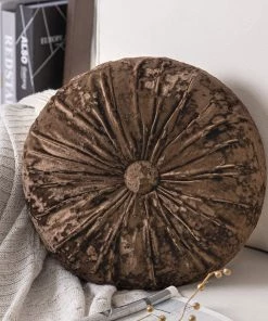 Modern Rugs And Decor Bedding Round Throw Pillow Handcrafted Pumpkin Velvet Floor Pillow Couch Bed And Chair