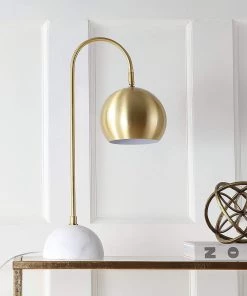 JONATHAN Lamps Stephen 23.5" Metal/Marble LED Lamp Gold/White