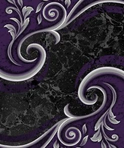 WRG Modern Swirl Purple Black Area Rug All Area Rugs And Runners