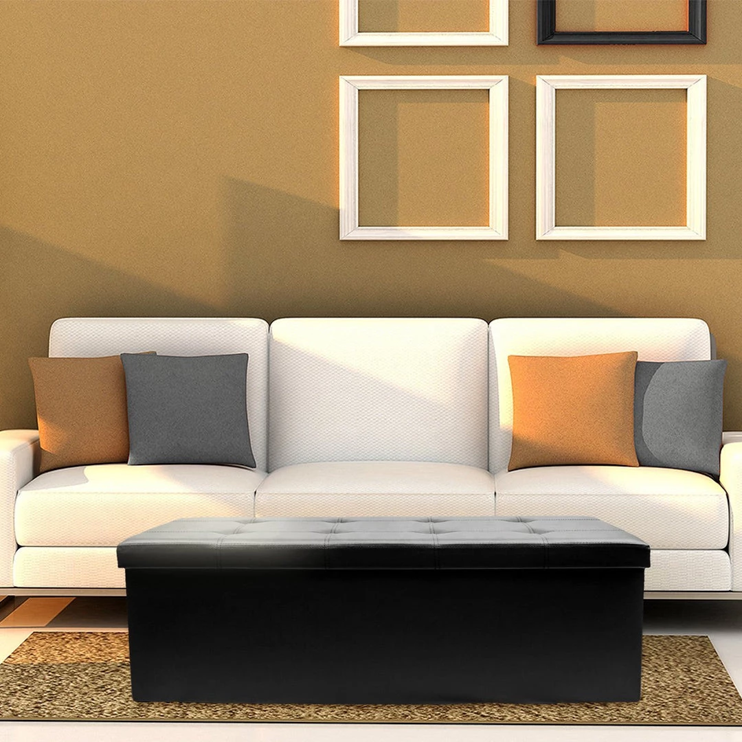 COL Contemporary Faux Leather Storage Bench Ottoman Home Décor 29 COL Contemporary Faux Leather Storage Bench Ottoman Home Décor