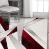 WW Modern Geometric Red White Comfy Hand Carved Area Rugs All Area Rugs And Runners