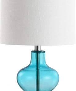 JONATHAN Lamps Mer 20.5" Glass/Metal LED Lamp Aqua 11 JONATHAN Lamps Mer 20.5