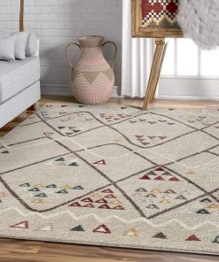 Modern Rugs And Decor Moroccan Trellis Soft Area Rug Ivory All Area Rugs And Runners