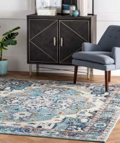Modern Rugs And Decor All Area Rugs And Runners Corbett Vintage Boho Blue Soft Area Rugs - Multiple Sizes Available