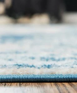 UL Vintage Distressed Blue Area Rugs