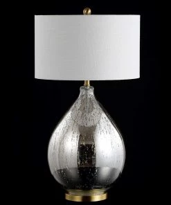 JONATHAN Sasha 30.75" Glass/Metal LED Lamp Mercury