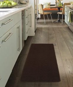 Modern Rugs And Decor Softy Solid Non-Slip Kitchen Runner Bath Rug, Brown All Area Rugs And Runners