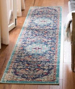 Modern Rugs And Decor Boho Chic Vintage Medallion Distressed Area Rug Black/Teal