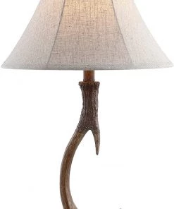 JONATHAN Lamps Antler 27.5" Rustic Resin LED Lamp Brown