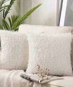 Modern Rugs And Decor Pack Of 2 Shiny Tassel With Flakes Throw Pillow Covers Luxurious Velvet Series Decorative Pillowcases Cushion Cover Luxurious Rugs