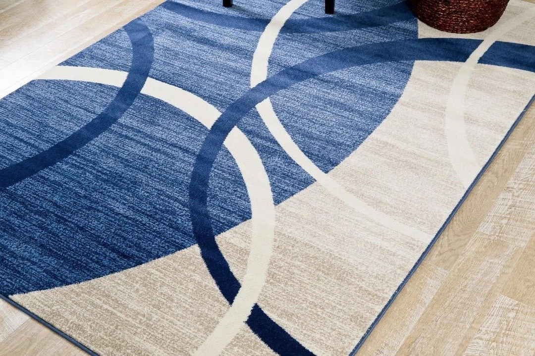Persian-rugs Modern Abstract Circles Blue Ivory Soft Area Rug All Area Rugs And Runners 5 Persian-rugs Modern Abstract Circles Blue Ivory Soft Area Rug All Area Rugs And Runners