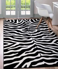 Modern Rugs And Decor Zebra Animal Print Black Area Rug All Area Rugs And Runners
