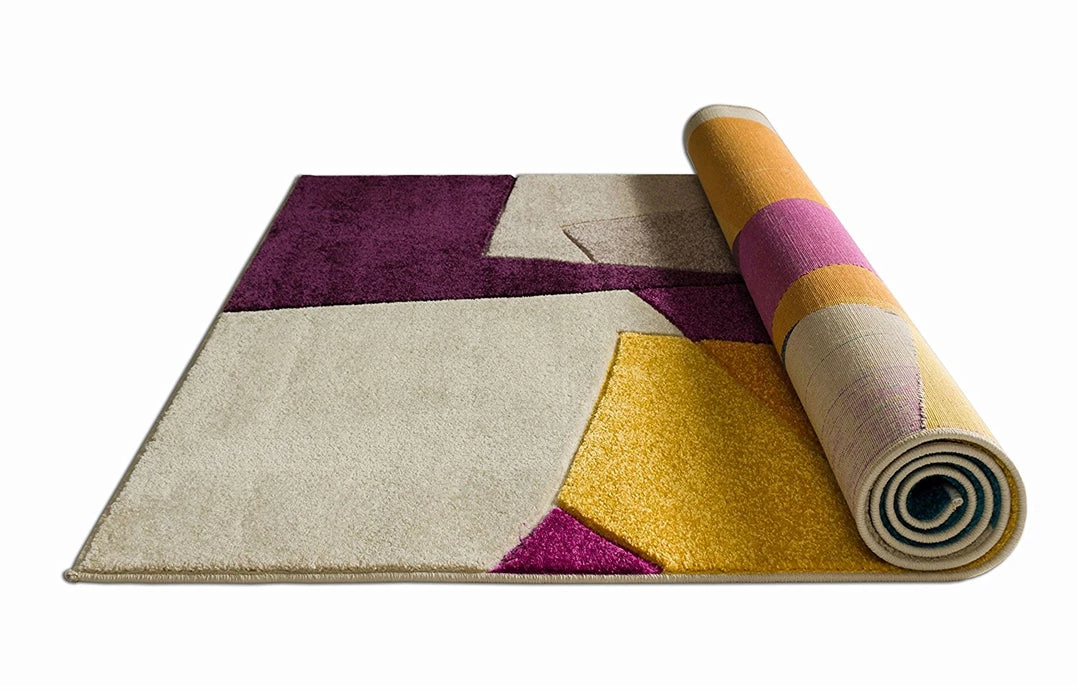 WW Modern Geometric Blue Purple Fuchsia Yellow Comfy Hand Carved Area Rugs 6 WW Modern Geometric Blue Purple Fuchsia Yellow Comfy Hand Carved Area Rugs