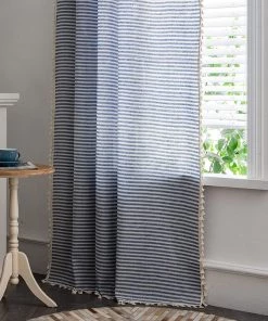 Modern Rugs And Decor Bathroom ColorBird Striped Semi-Blackout Window Curtains 2 Panels Farmhouse Style Cotton Linen