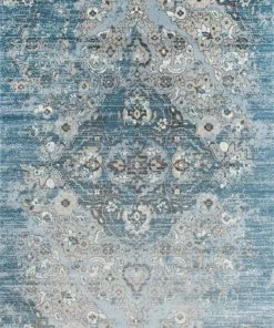 WRG Persian Distressed Blue Soft Area Rugs