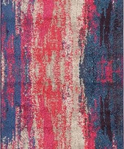 FAS Bright Abstract Red Magenta Soft Area Rug