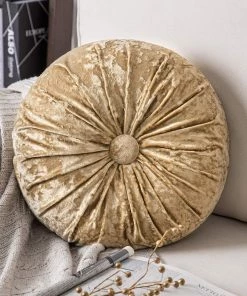 Modern Rugs And Decor Bedding Round Throw Pillow Handcrafted Pumpkin Velvet Floor Pillow Couch Bed And Chair