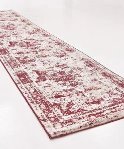 UL All Area Rugs And Runners Vintage Distressed Burgundy Area Rugs