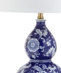 JONATHAN Lamps Lee 27" Ceramic Chinoiserie LED Table Lamp Blue/White 8 JONATHAN Lamps Lee 27
