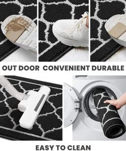 Happy Trends Door Mat Indoor Outdoor Entryway Welcome Mat, Super Absorbent Non Slip Rubber Doormat Front Back Low Profile Door Rug, Resist Dirt Floor Mat For Inside Entryway,Patio(20
